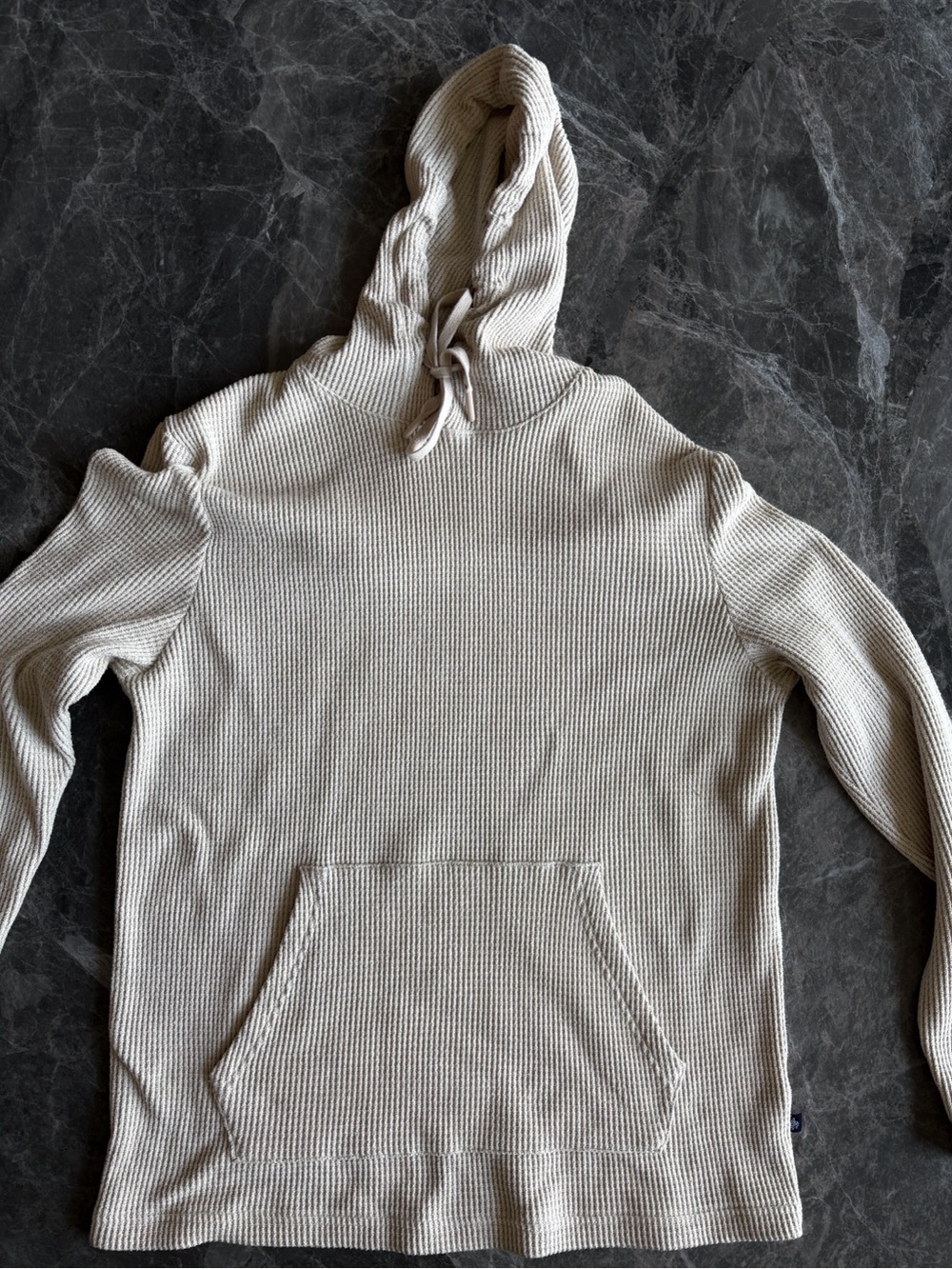 RAINFOREST Men's Cream Waffle-Knit Crewneck Hoodie